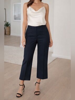 EUC Talbots Petites SZ 8 cropped trouser w/2 front pockets/fully lined/waist 30”